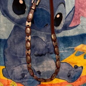 Brown Genuine Leather Concho Belt